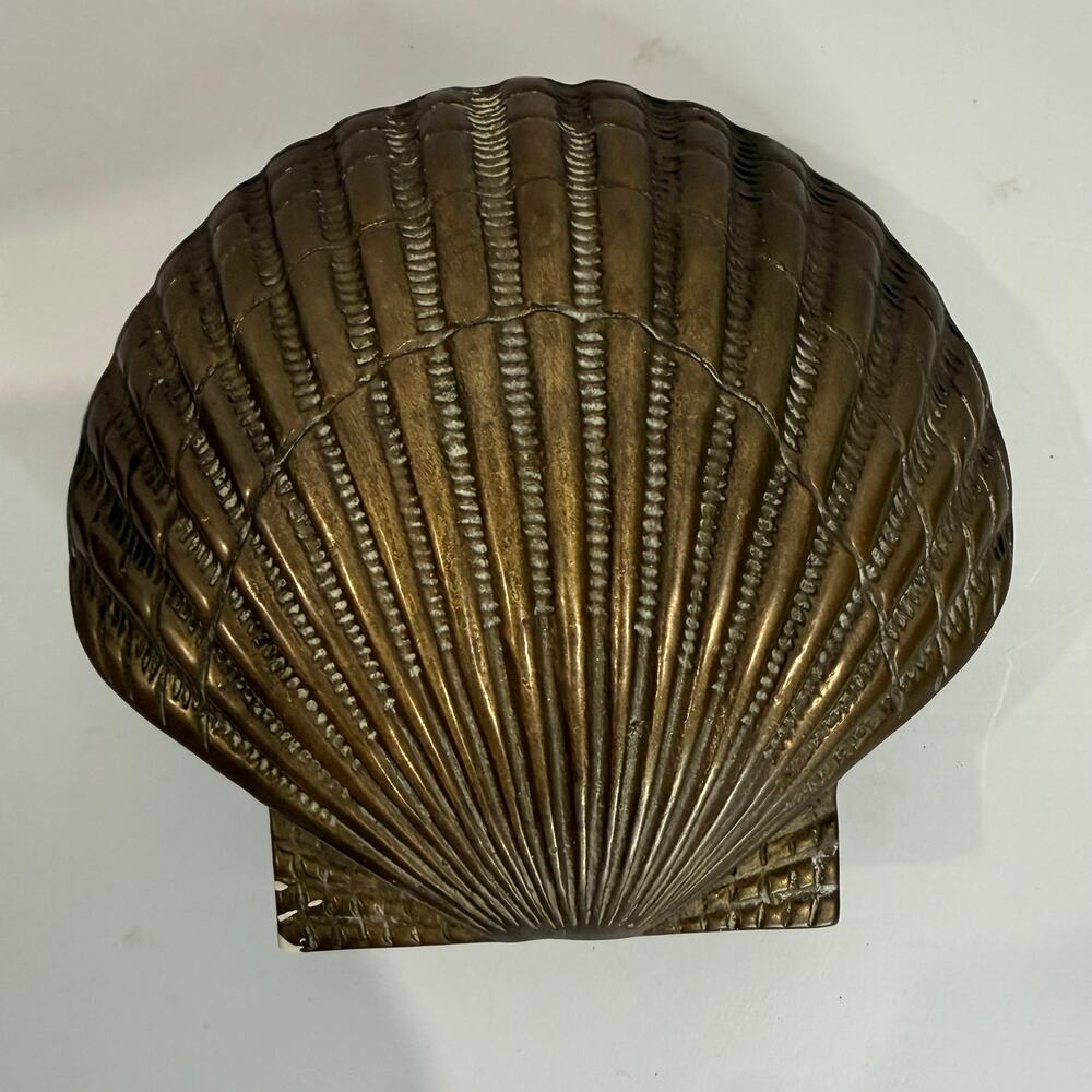 Vintage 1970s PENCO Brass Seashell Door Knocker Nautical Coastal